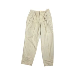 80s Lindsey Blake Khaki High-Waist Trousers 28"